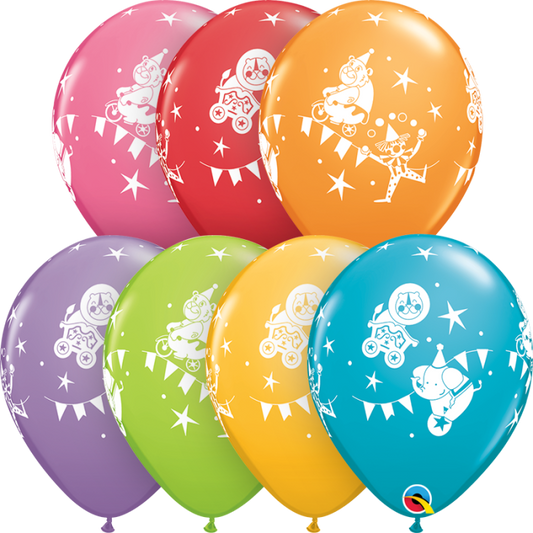 Circus Carnival Assorted Latex Balloons Pack of 50