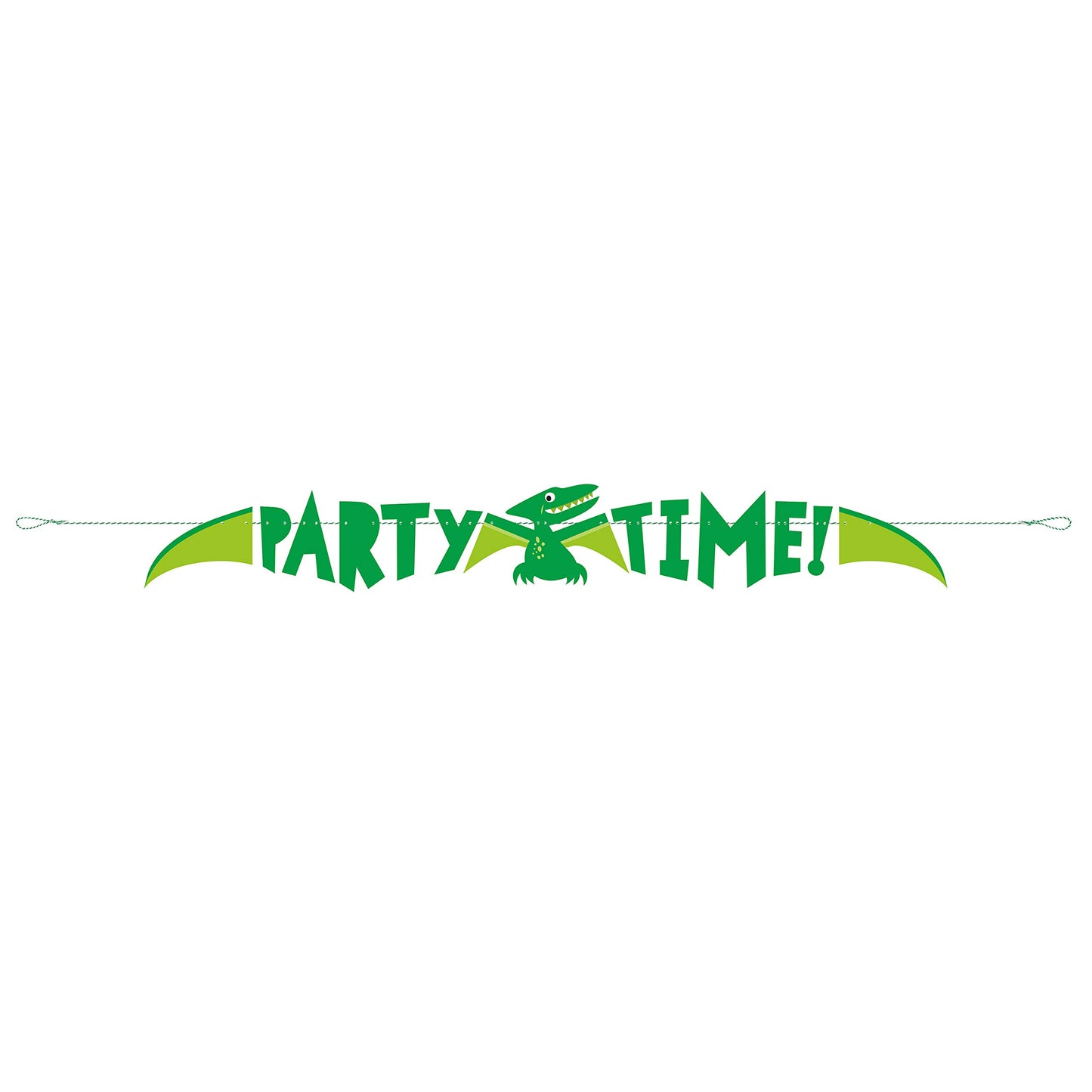 Blue & Green Dinosaur "Party Time" Paper Banner