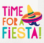 Boho Fiesta Beverage Napkins "Time for Fiesta!" Pack of 16