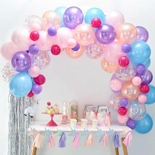 Pink,Purple,Blue,Peach Balloon Arch Kit