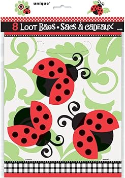 Lively Ladybug Plastic Lootbags Pack of 8