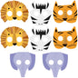 Animal Safari Paper Masks Pack of 8