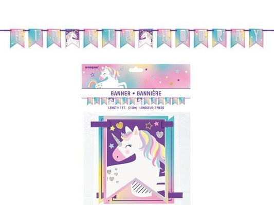 Whimsical Unicorn Paper Pennant Banner