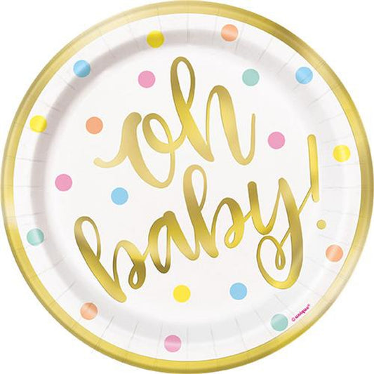 Oh Baby Dessert Paper Plates Packo of 8