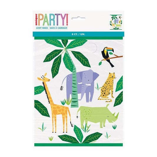 Animal Safari Plastic Lootbags Pack of 8