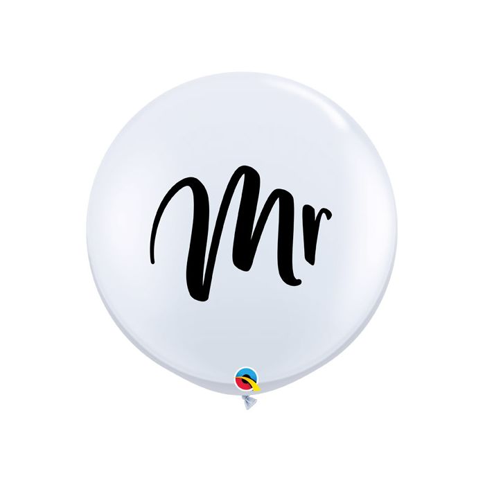 White Mr Latex Balloon