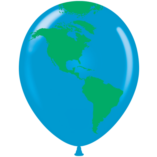 Earth Globe Latex Balloons Pack of 50