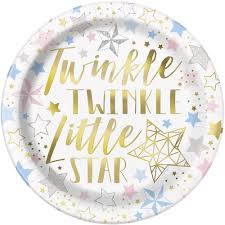 Twinkle Twinkle Star Dinner Paper Plates Pack of 8