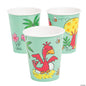 Girl Dinosaur Prehistoric Bird Disposable Paper Cups Pack of 8