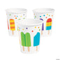 Ice Pop Party Rainbow Polka Dots Disposable Paper Cups Pack of 8