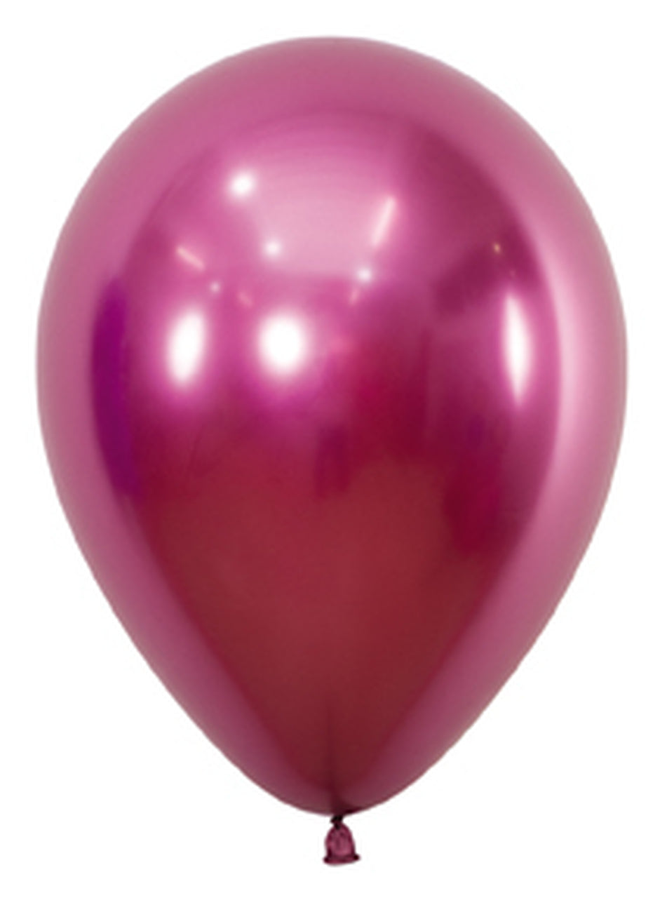 Chrome Reflex Hot Pink Latex Balloons 12.5cm Pack of 20