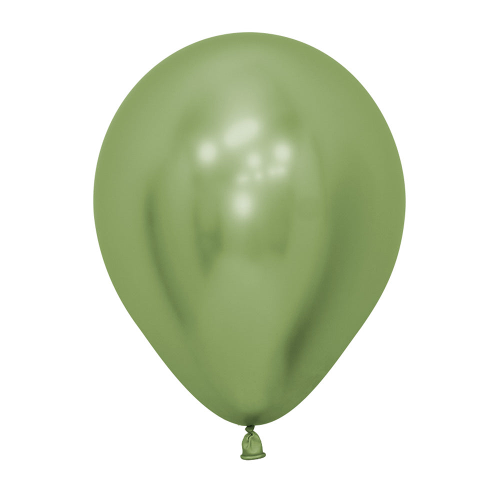 Chrome Reflex Lime Green Latex Balloons 12.5cm Pack of 20