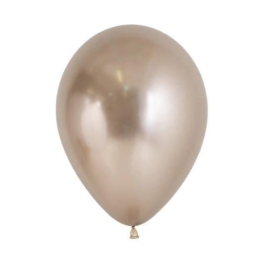 Chrome Reflex Champagne Latex Balloons 12.5cm Pack of 20