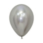 Chrome Reflex Silver Latex Balloons 12.5cm Pack of 20