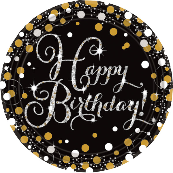 Sparkling Birthday Plates Pack of 8