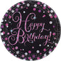 Pink Celebration Paper Plates Pack of 8