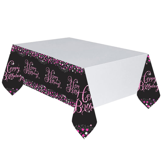 Pink Celebration Plastic Tablecloth