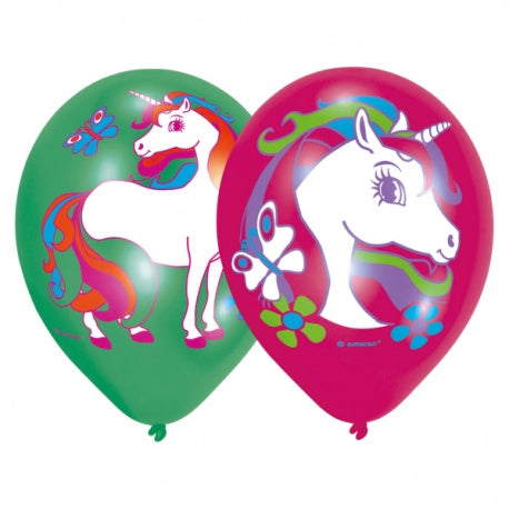 Unicorn Latex Balloons Pack of 6