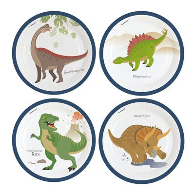 Happy Dinosaur Paper Plates Pack of 8