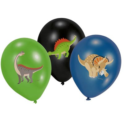 Happy Dinosaur Latex Balloons Pack of 6