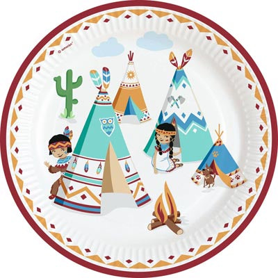 Tepee & Tomahawk Paper Plates Pack of 8