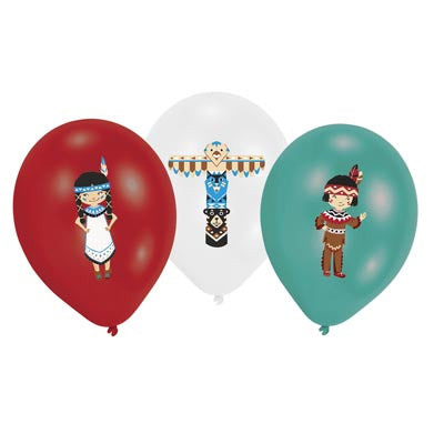 Tepee & Tomahawk Latex Balloons Pack of 6