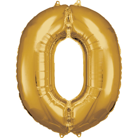 Gold Foil Balloon Number 0