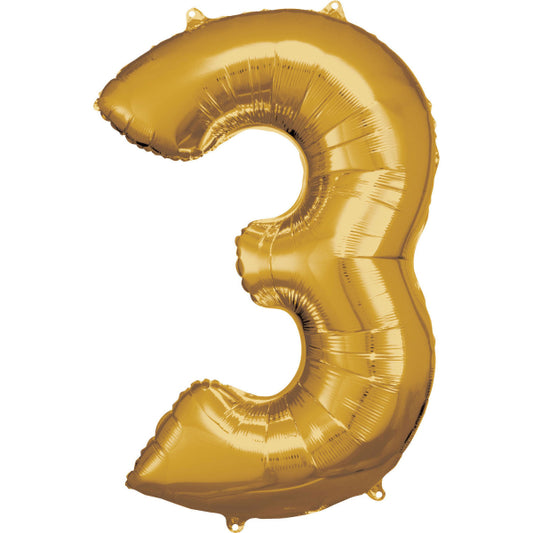 Gold Foil Balloon Number 3