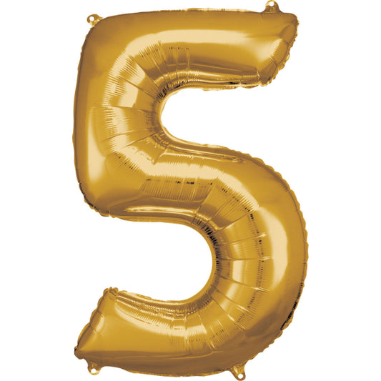 Gold Foil Balloon Number 5