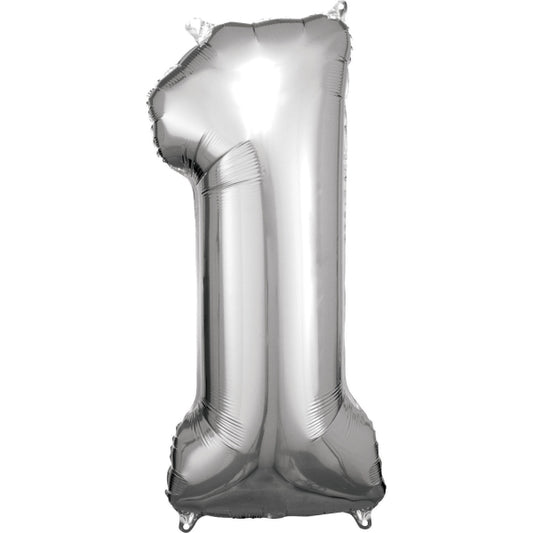 Silver Foil Balloon Number 1