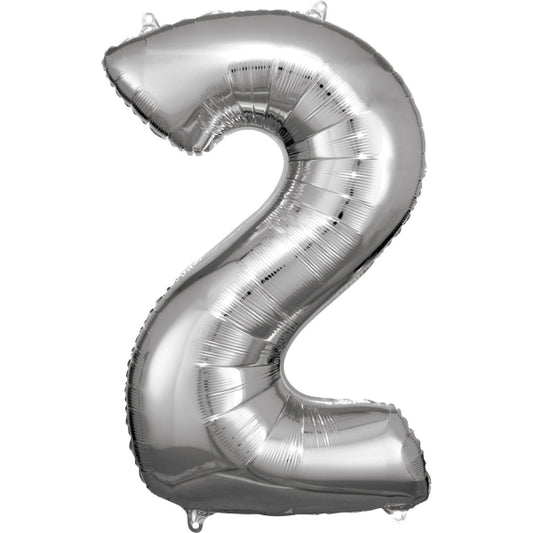 Silver Foil Balloon Number 2