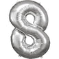 Silver Foil Balloon Number 8