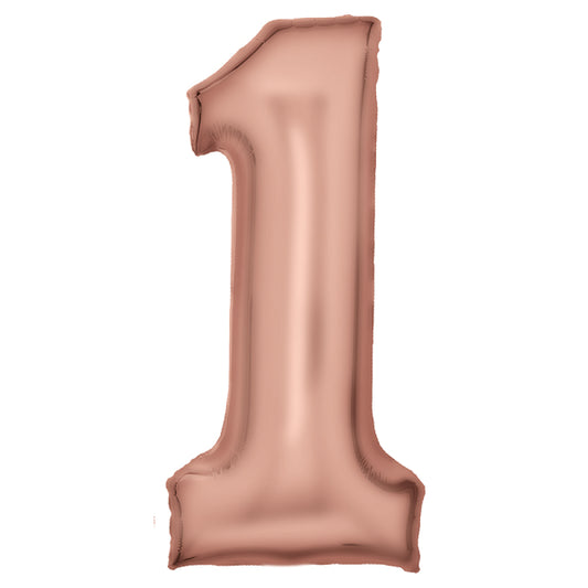 Silk Rose Gold Foil Balloon Number 1