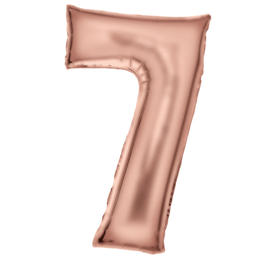 Silk Rose Gold Foil Balloon Number 7