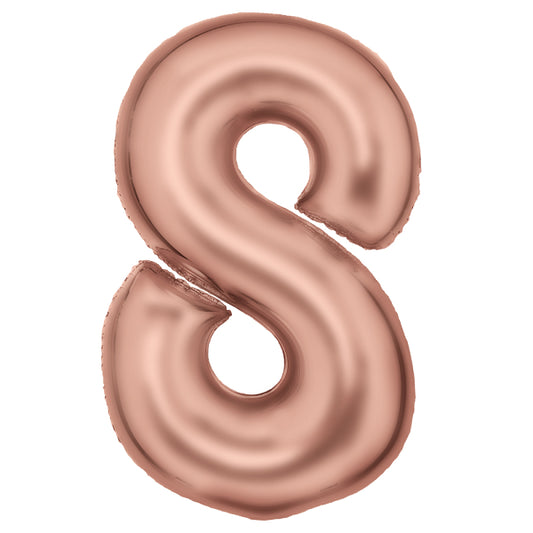 Silk Rose Gold Foil Balloon Number 8