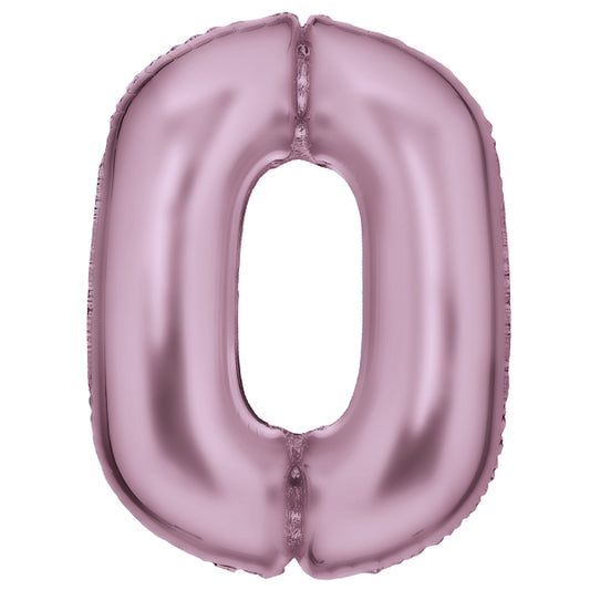 Silk Pastel Pink Foil Balloon Number 0