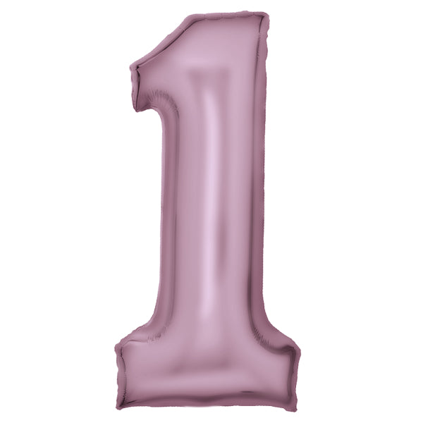 Silk Pastel Pink Foil Balloon Number 1