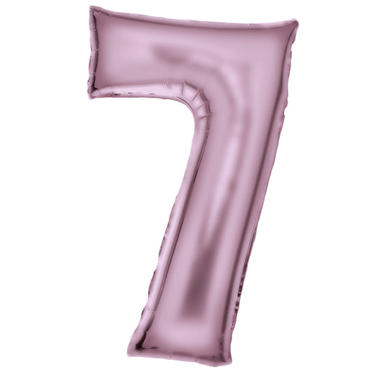 Silk Pastel Pink Foil Balloon Number 7