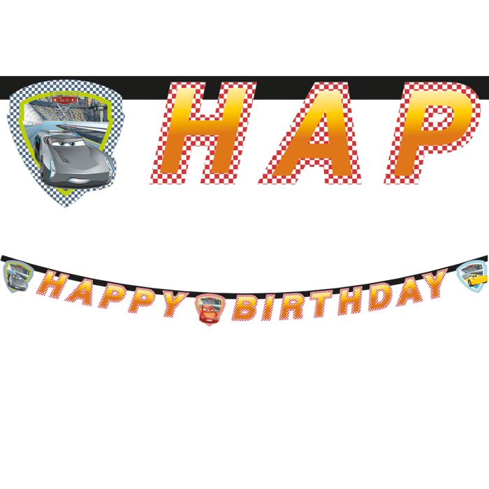 Cars Paper Happy Birthday Banner