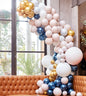 Nude,Marble,Navy & Gold Chrome Balloon Arch