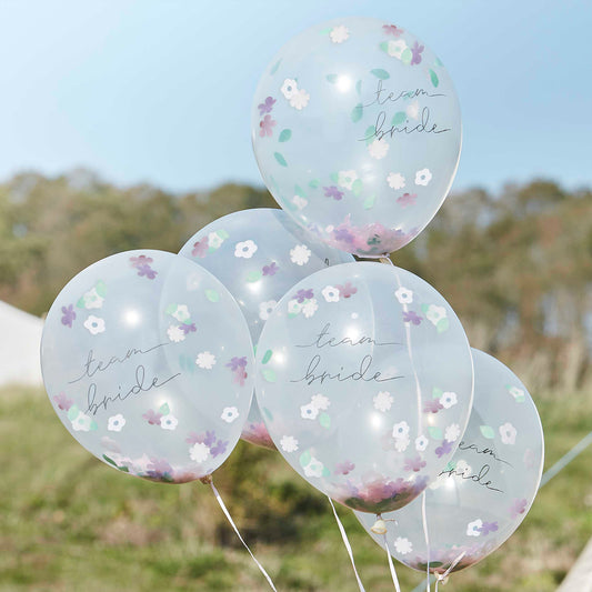 Boho Floral Confetti Hen Party Balloons Pack of 5