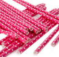 Paper Straws Polka Hot Pink Pack of 25