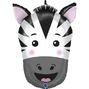 Zebra Face Foil Balloon