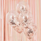 Rose Gold Confetti Balloons Pack of 5