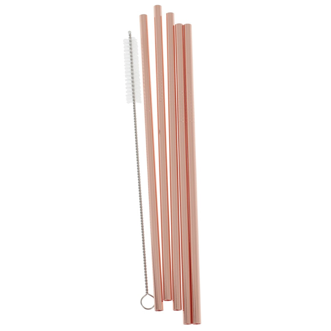 Reusable Rose Gold Straws Pack of 5