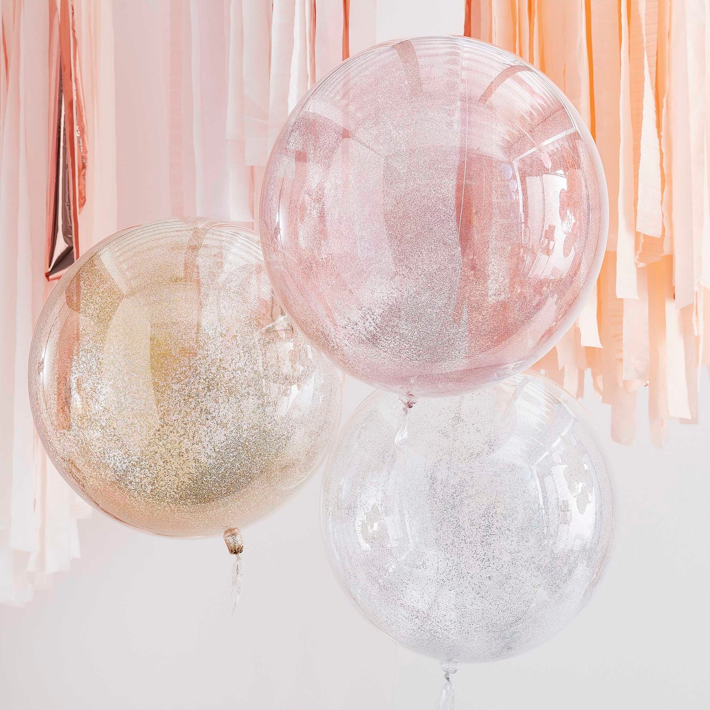 Mixed Metallic Orb Glitter Balloons Pack of 3