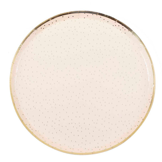 Peach and Gold Party Plates Pack of 8