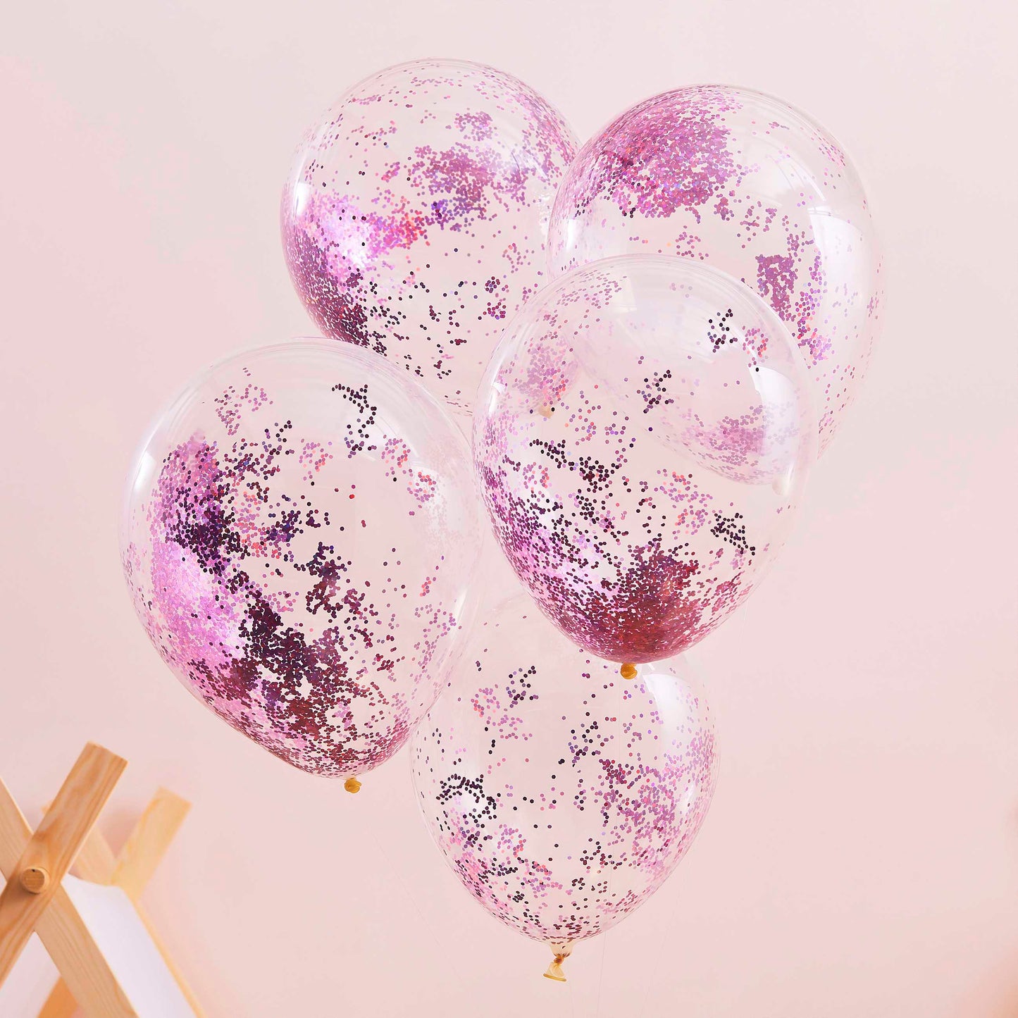 Pink Pamper Party Glitter Balloons Pack of 5