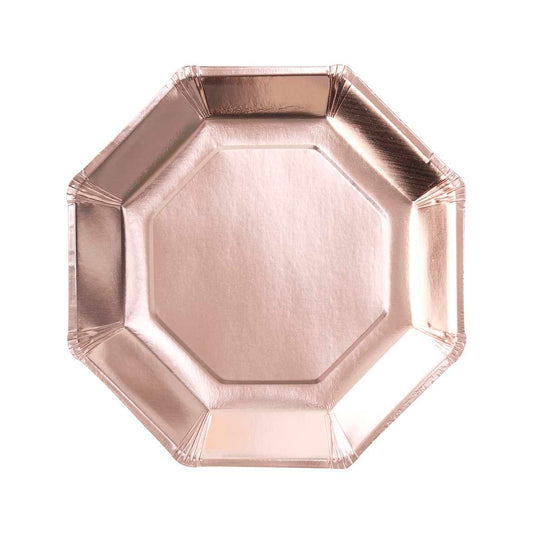 Rose Gold Paper Plates Pack of 8