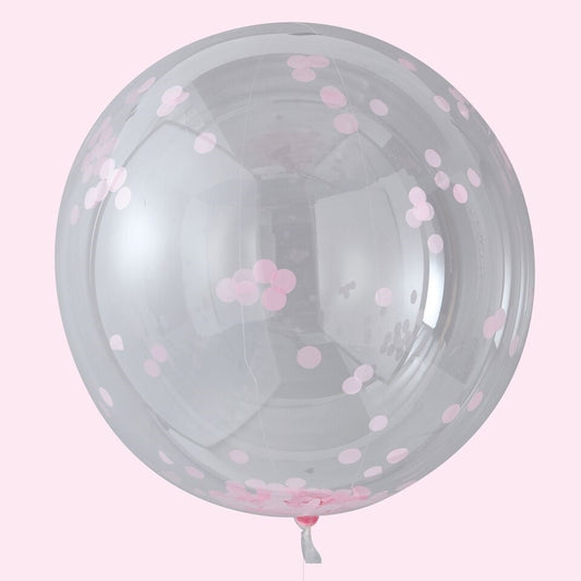 ORB Balloon Large Pink Confetti Pack of 3